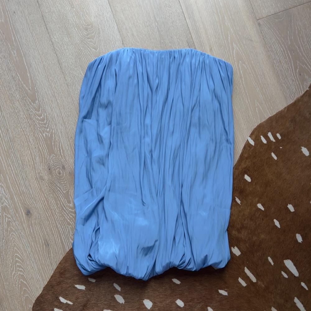 ALC Blue Strapless Bubble Hem Dress